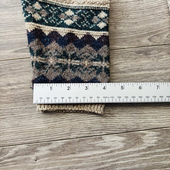 Vintage Ilanco Fair Isle Sweater Womens Small Purple Green Knit Pullover Jumper - Picture 6 of 16